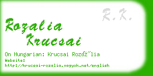 rozalia krucsai business card